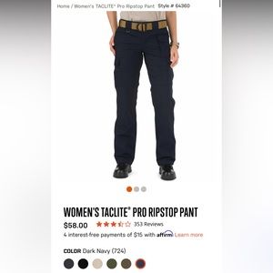 LIKE NEW 5.11 Women’s Taclite Pro Ripstop Pant